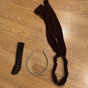 Set of 3 Hair Accessories Headbands Pearls